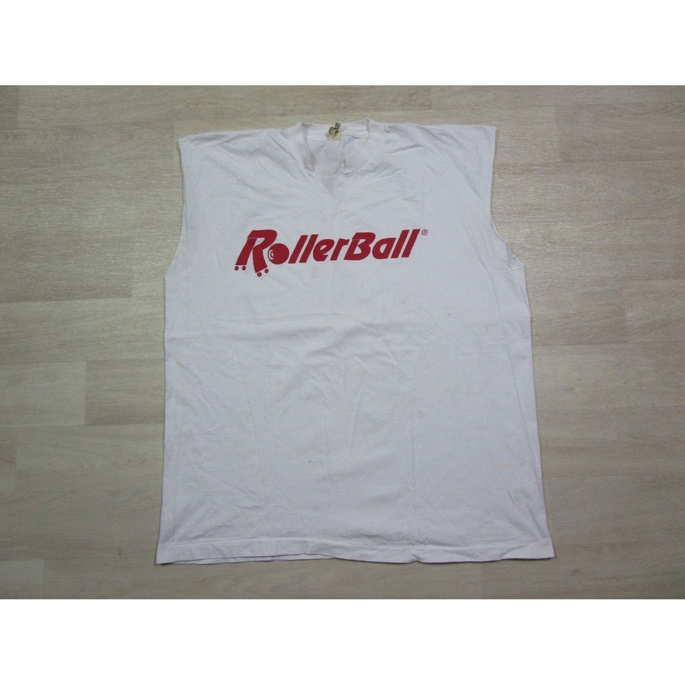 Vintage Rollerball T Shirt Men's (XL) White Movie Promo Screen Stars 1990's Cut